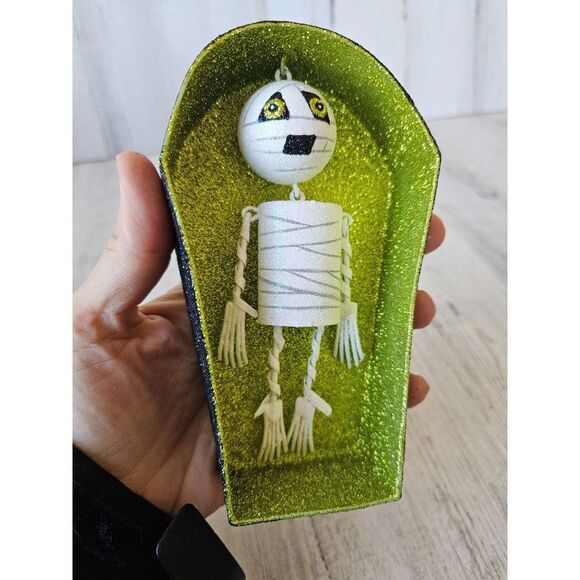 Pier 1 mummy coffin glitter Halloween decor rare - Picture 6 of 6
